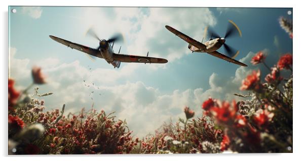 Spitfires Fly By  Acrylic by CC Designs