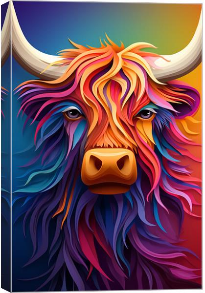 The Highland Cow  Canvas Print by CC Designs