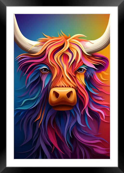 The Highland Cow  Framed Mounted Print by CC Designs