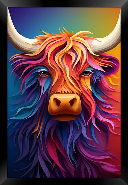 The Highland Cow  Framed Print by CC Designs