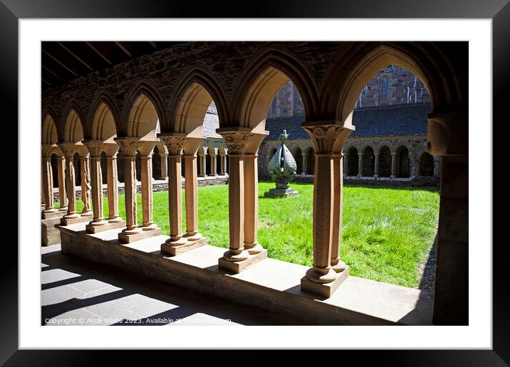 The Cloisters, Iona Abbey, Isle of Iona, Inner Heb Framed Mounted Print by Arch White