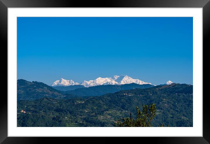 landscape view of Mountain range  Framed Mounted Print by Ambir Tolang