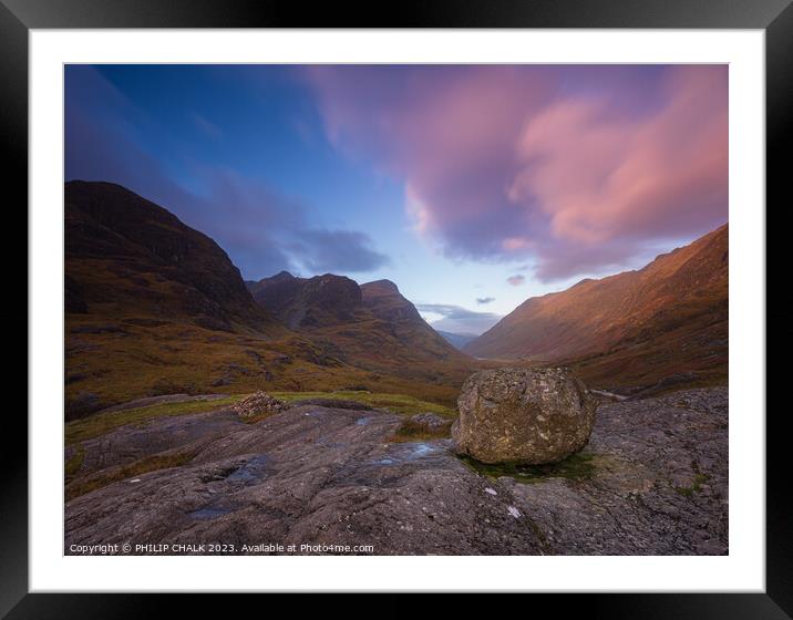 Glencoe and the three sisters 991 Framed Mounted Print by PHILIP CHALK