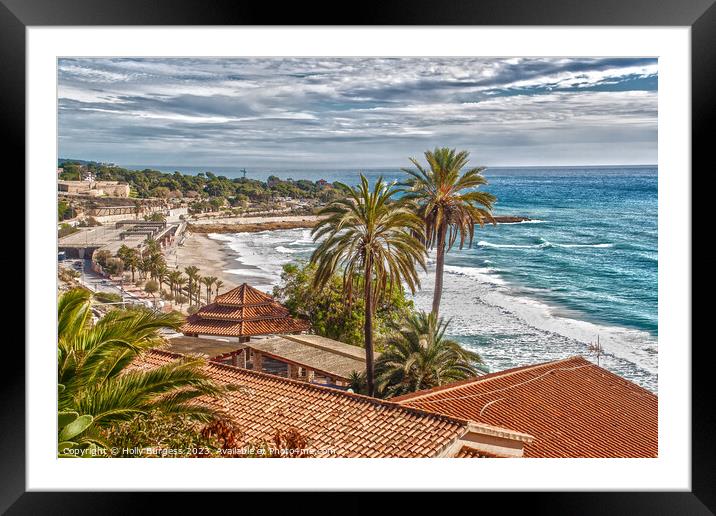 Tarragona Roman Theatre by the sea  Framed Mounted Print by Holly Burgess