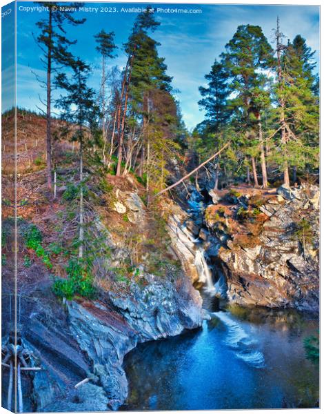 The Falls of Bruar, near Blair Atholl Canvas Print by Navin Mistry