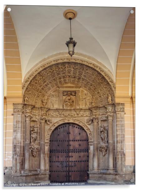 Church of Santa Maria - Los Arcos  Acrylic by Laszlo Konya
