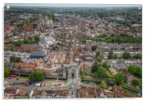 Canterbury from the Westgate  Acrylic by Evolution Drone