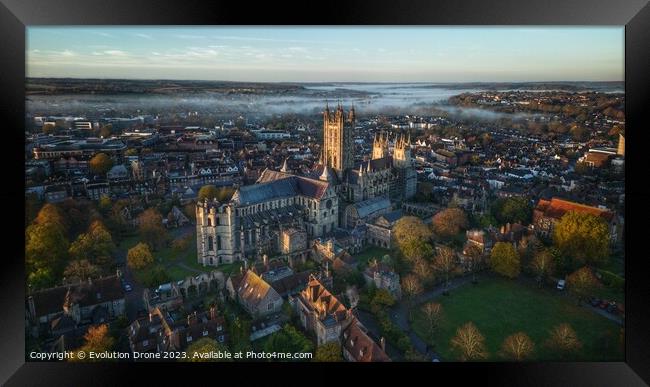 Autumn Morning - Canterbury Cathedral Framed Print by Evolution Drone