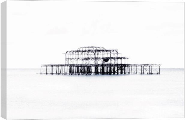 Brighton Seafront, Old Pier,  Canvas Print by kathy white