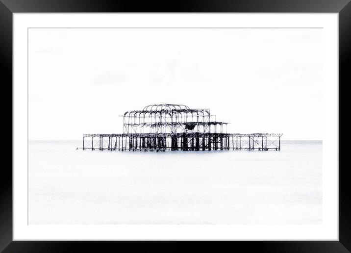 Brighton Seafront, Old Pier,  Framed Mounted Print by kathy white