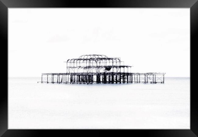 Brighton Seafront, Old Pier,  Framed Print by kathy white