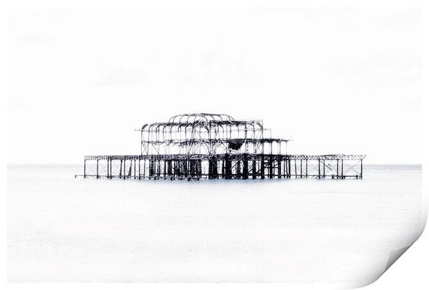 Brighton Seafront, Old Pier,  Print by kathy white