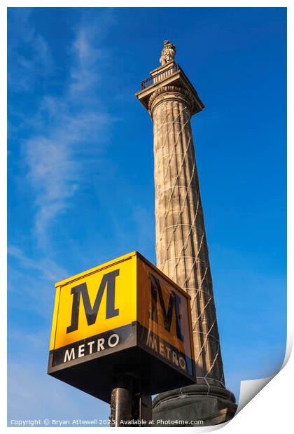 Grey's Monument Newcastle Print by Bryan Attewell