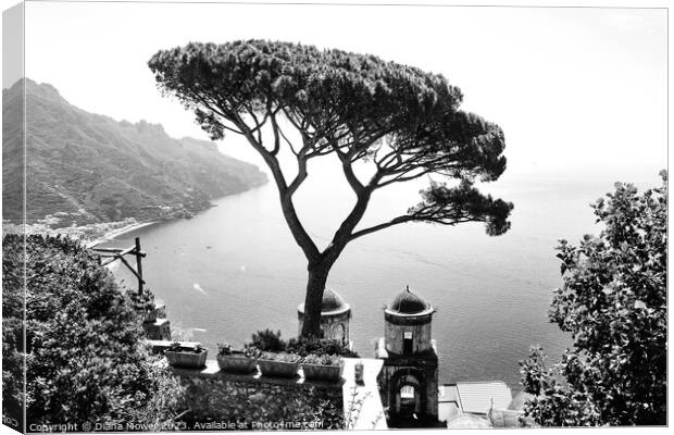 Ravello Views Italy in Black and White Canvas Print by Diana Mower