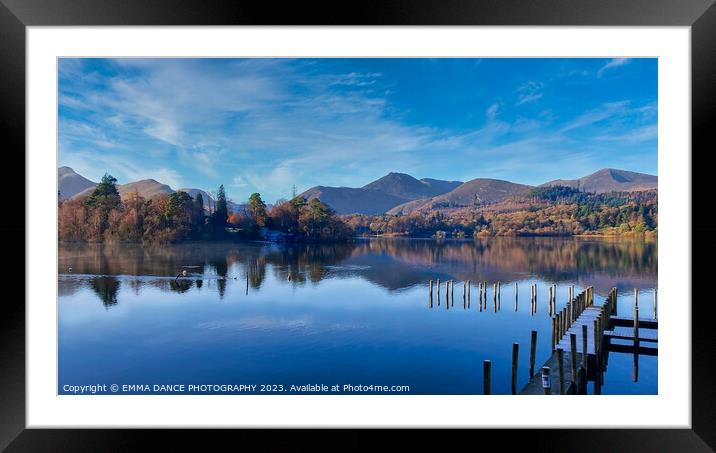 Autumn colours at Derwentwater Framed Mounted Print by EMMA DANCE PHOTOGRAPHY