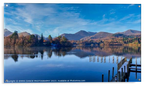 Autumn colours at Derwentwater Acrylic by EMMA DANCE PHOTOGRAPHY