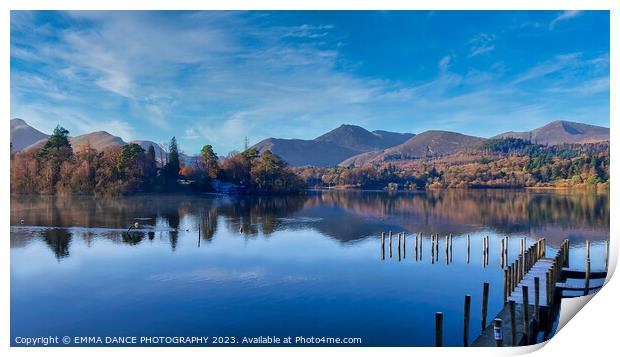 Autumn colours at Derwentwater Print by EMMA DANCE PHOTOGRAPHY