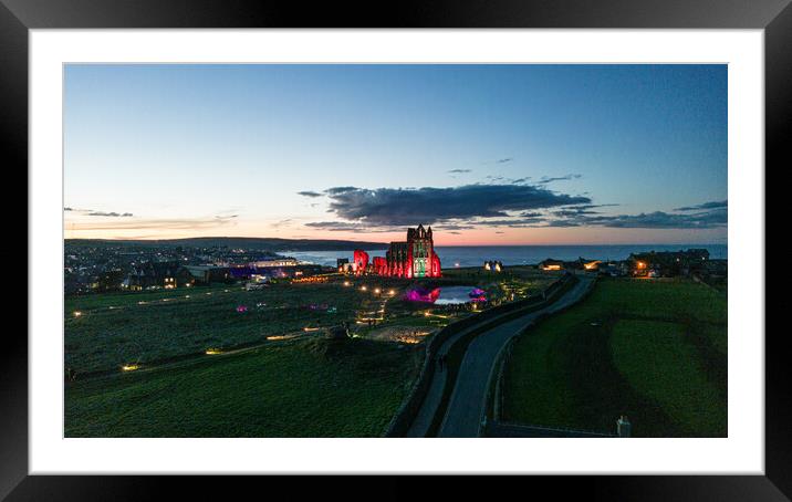 Whitby Abbey Halloween Framed Mounted Print by Apollo Aerial Photography