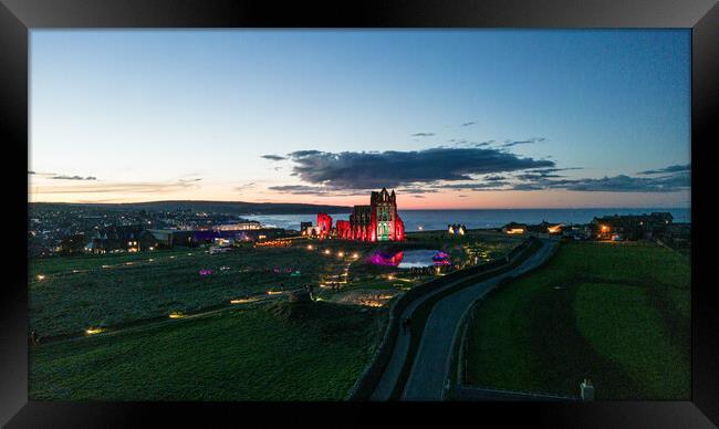 Whitby Abbey Halloween Framed Print by Apollo Aerial Photography