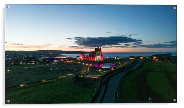 Whitby Abbey Halloween Acrylic by Apollo Aerial Photography