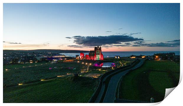 Whitby Abbey Halloween Print by Apollo Aerial Photography
