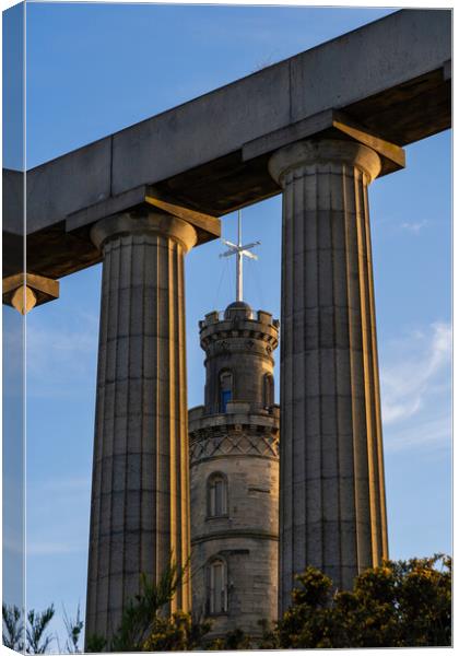 Nelson Monument and National Monument of Scotland Canvas Print by Artur Bogacki