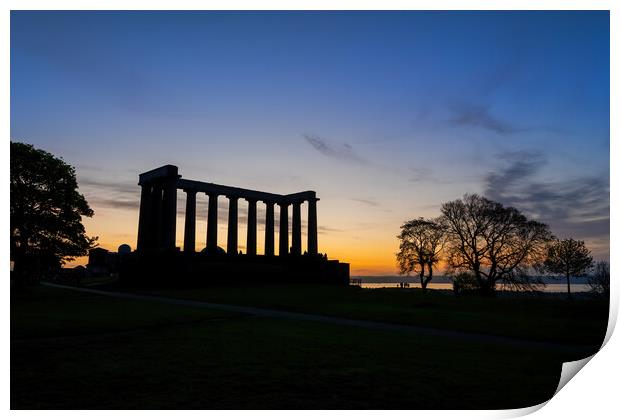 Calton Hill At Sunset In Edinburgh Print by Artur Bogacki