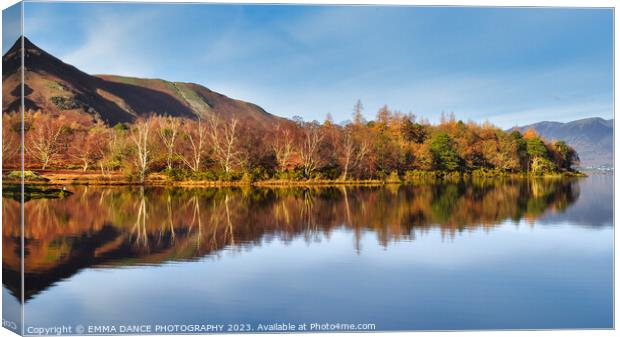 Autumn reflections on Derwentwater Canvas Print by EMMA DANCE PHOTOGRAPHY