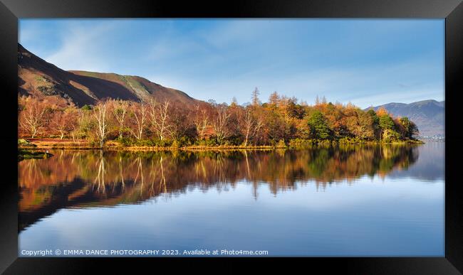 Autumn reflections on Derwentwater Framed Print by EMMA DANCE PHOTOGRAPHY