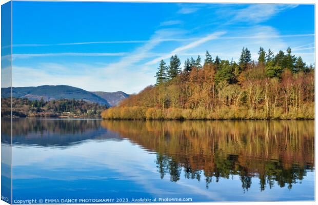 Autumn reflections on Derwentwater Canvas Print by EMMA DANCE PHOTOGRAPHY