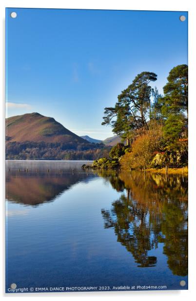 Autumn colours at Derwentwater Acrylic by EMMA DANCE PHOTOGRAPHY