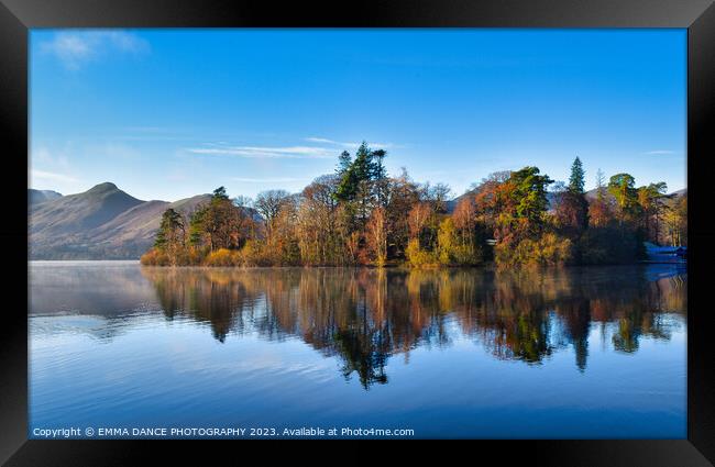 Autumn reflections on Derwentwater Framed Print by EMMA DANCE PHOTOGRAPHY