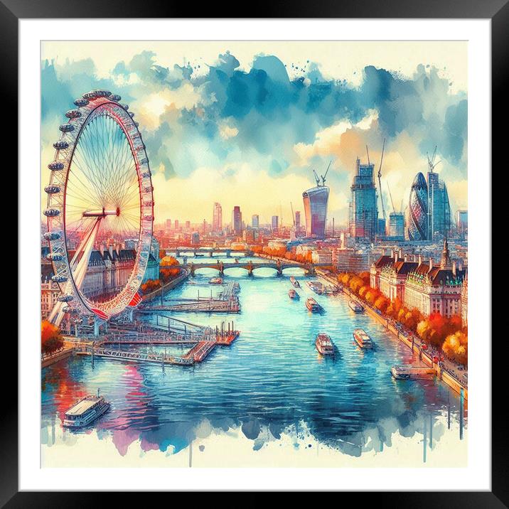 London skyline Framed Mounted Print by kathy white