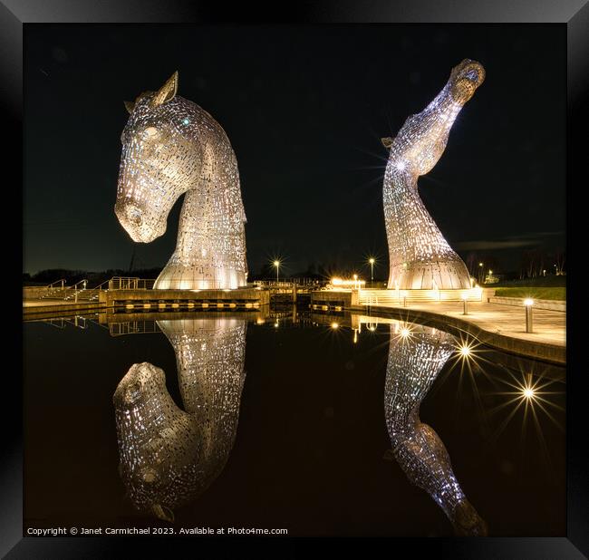 The Kelpies Reflected Framed Print by Janet Carmichael