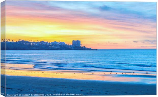 A La Jolla Shore Beach Sunset Canvas Print by Joseph S Giacalone