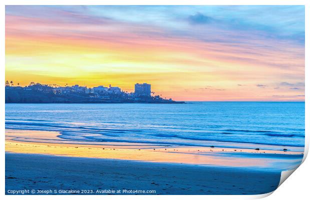 A La Jolla Shore Beach Sunset Print by Joseph S Giacalone