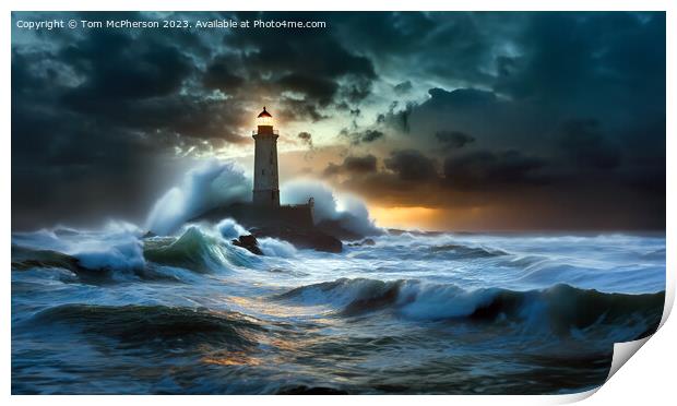 Storm at Sea 007 Print by Tom McPherson