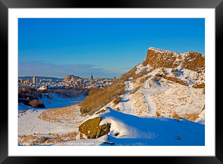 Holyrood Park Snow, Edinburgh, Scotland, UK Framed Mounted Print by Arch White