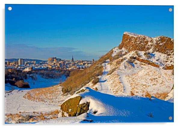 Holyrood Park Snow, Edinburgh, Scotland, UK Acrylic by Arch White