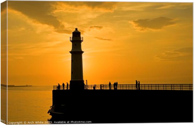  Newhaven Lighthouse at dusk, Semi-Silhouette at s Canvas Print by Arch White