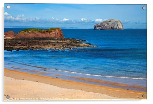 Bass Rock, Firth of Forth, East Lothian, Scotland, Acrylic by Arch White