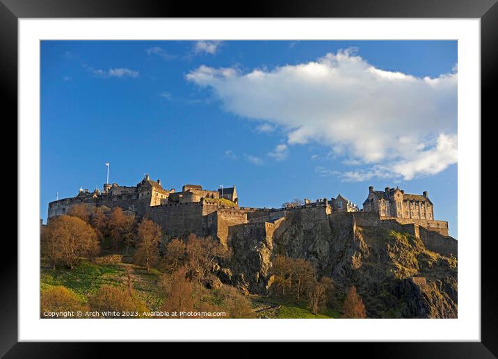Edinburgh Castle, Edinburgh, Lothian, Scotland, UK Framed Mounted Print by Arch White