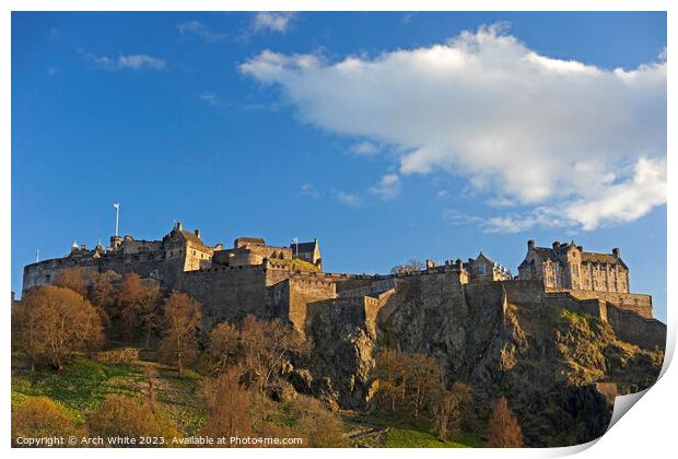 Edinburgh Castle, Edinburgh, Lothian, Scotland, UK Print by Arch White