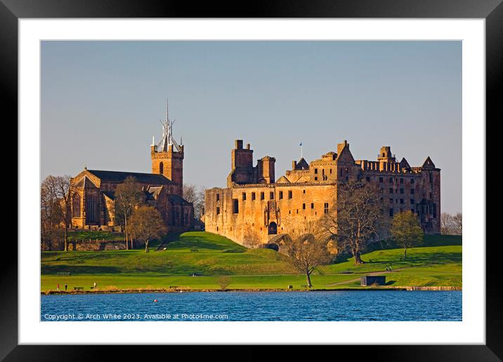 Linlithgow Palace with St Michael's Parish Church  Framed Mounted Print by Arch White