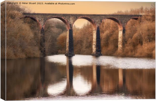 Amsgrove Viaduct over Wayoh Reservoir Canvas Print by Peter Stuart