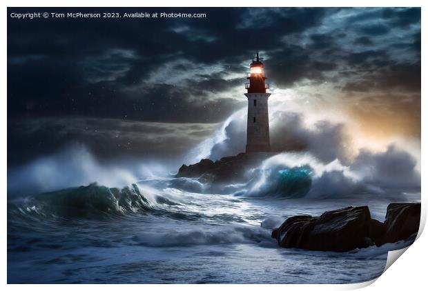 Storm at Sea 043 Print by Tom McPherson