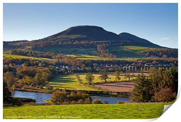 Eildon Hills with River Tweed, Melrose, Scottish B Print by Arch White