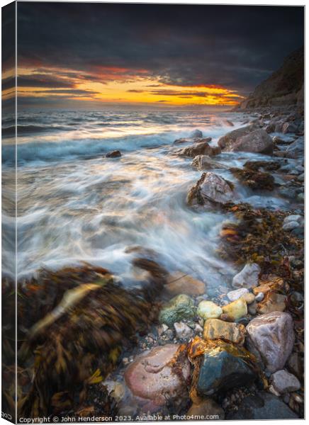 LLandudno West shore sunset Canvas Print by John Henderson