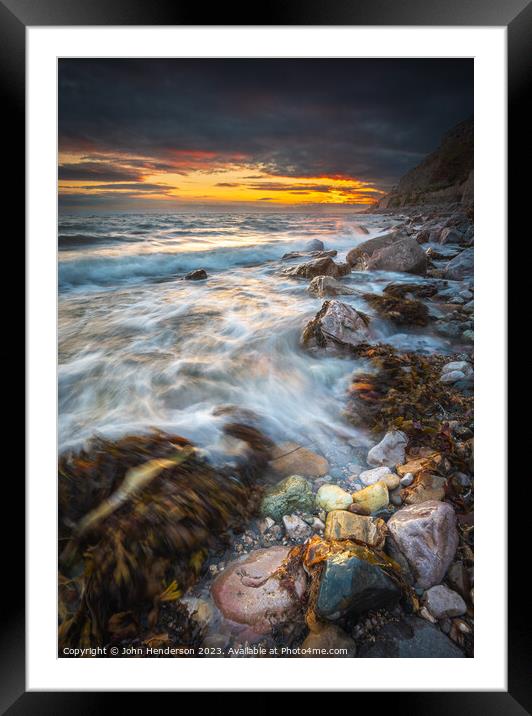 LLandudno West shore sunset Framed Mounted Print by John Henderson