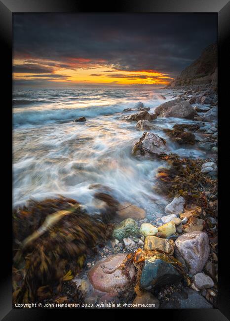 LLandudno West shore sunset Framed Print by John Henderson
